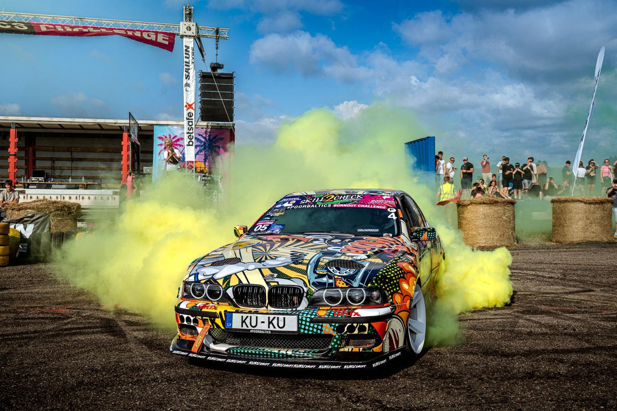 COLORED SMOKE TYRE YELLOW 225/45 R17